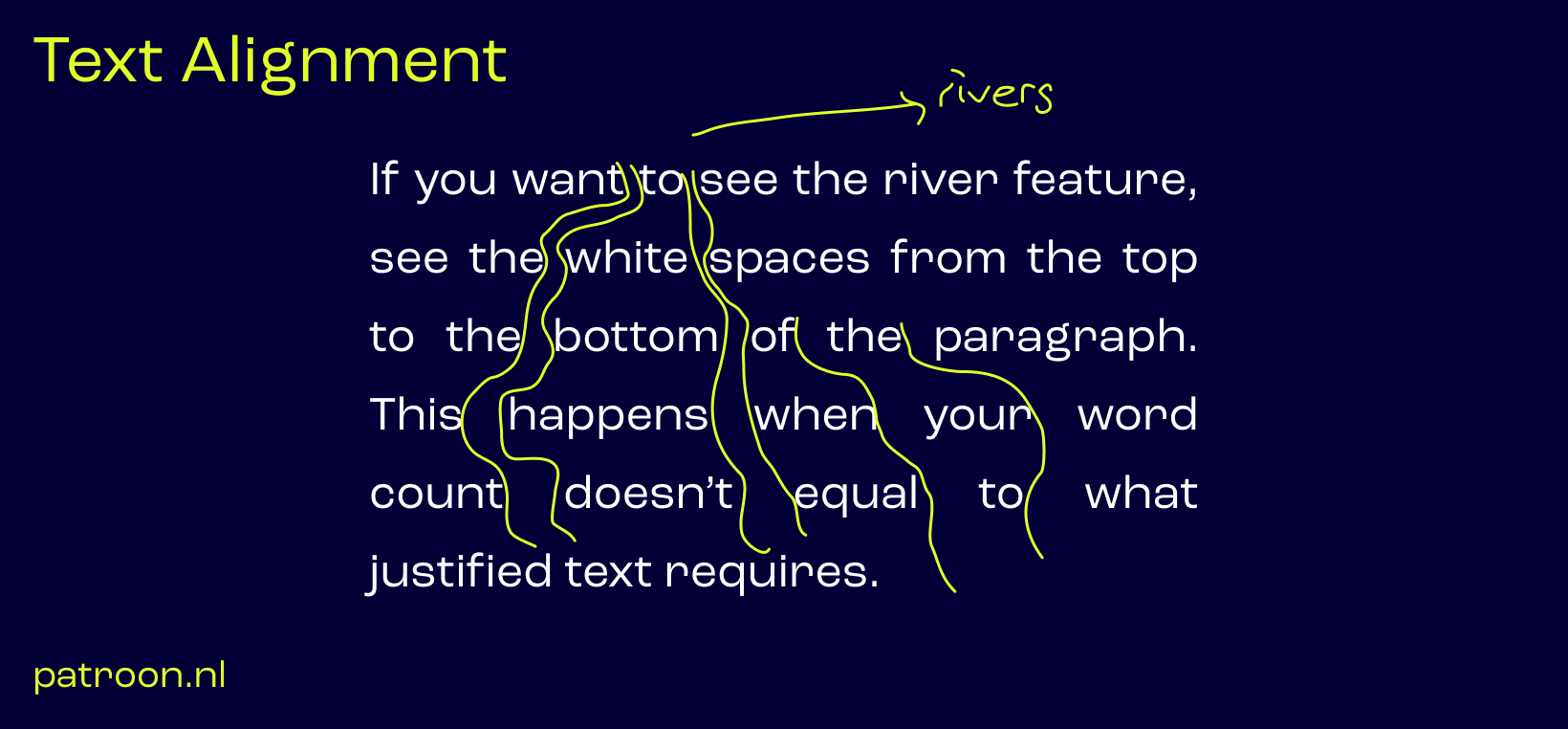 Text alignment example