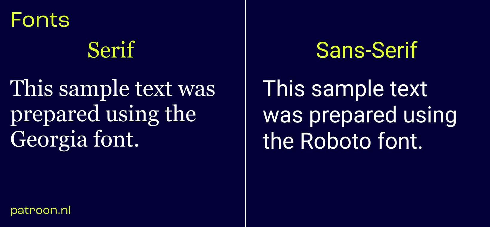 Sans-serif vs. Serif font